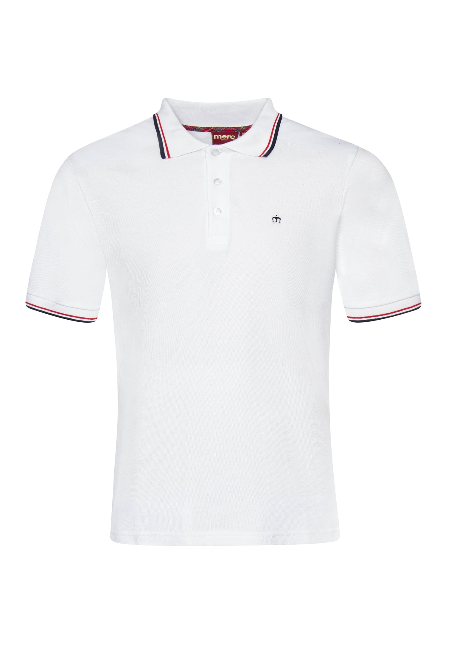 colour_White & Blood Red|Card Polo Shirt - Merc London
