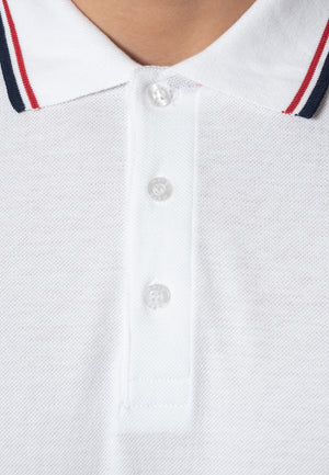 colour_White & Blood Red|Card Polo Shirt - Merc London