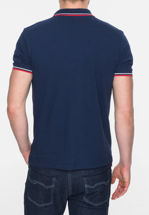 colour_Navy & Blood Red|Card Polo Shirt - Merc London