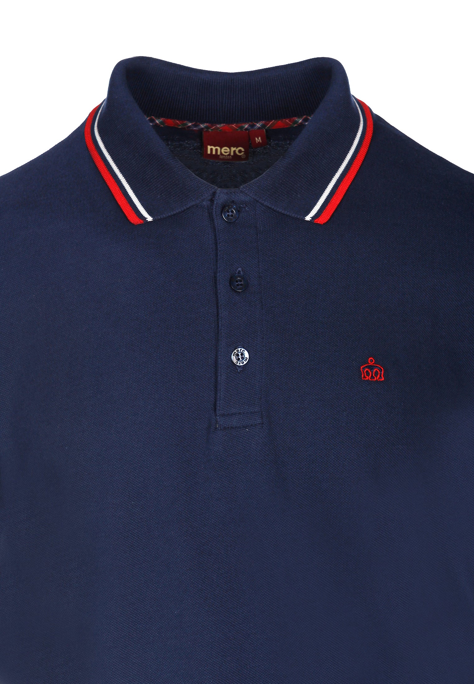 colour_Navy & Blood Red|Card Polo Shirt - Merc London
