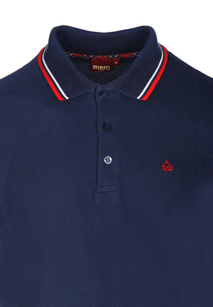 colour_Navy & Blood Red|Card Polo Shirt - Merc London