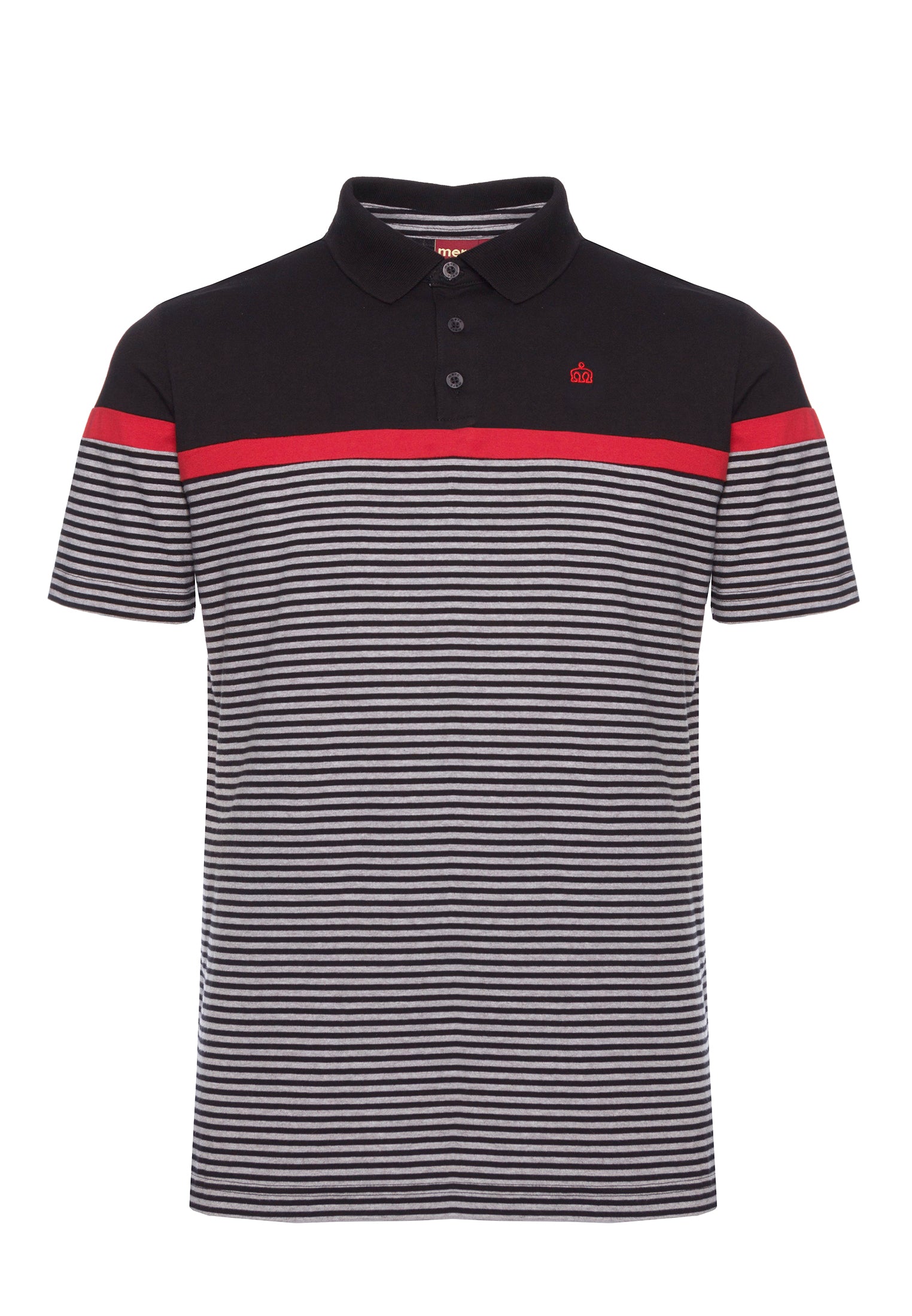colour_Black|Clarence Stripes Polo Shirt - Merc London