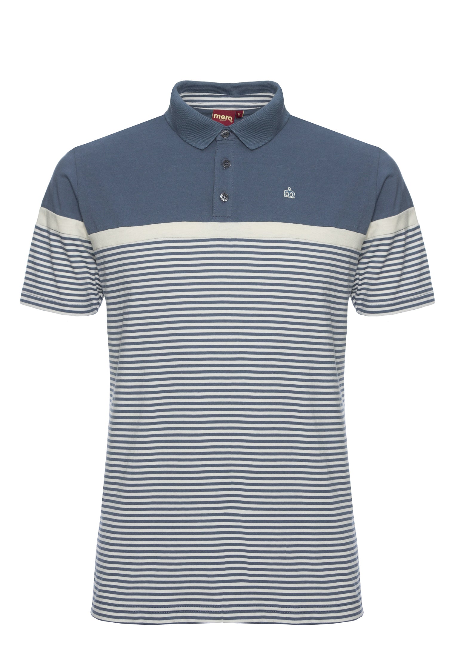 colour_Slate Blue|Clarence Stripes Polo Shirt - Merc London