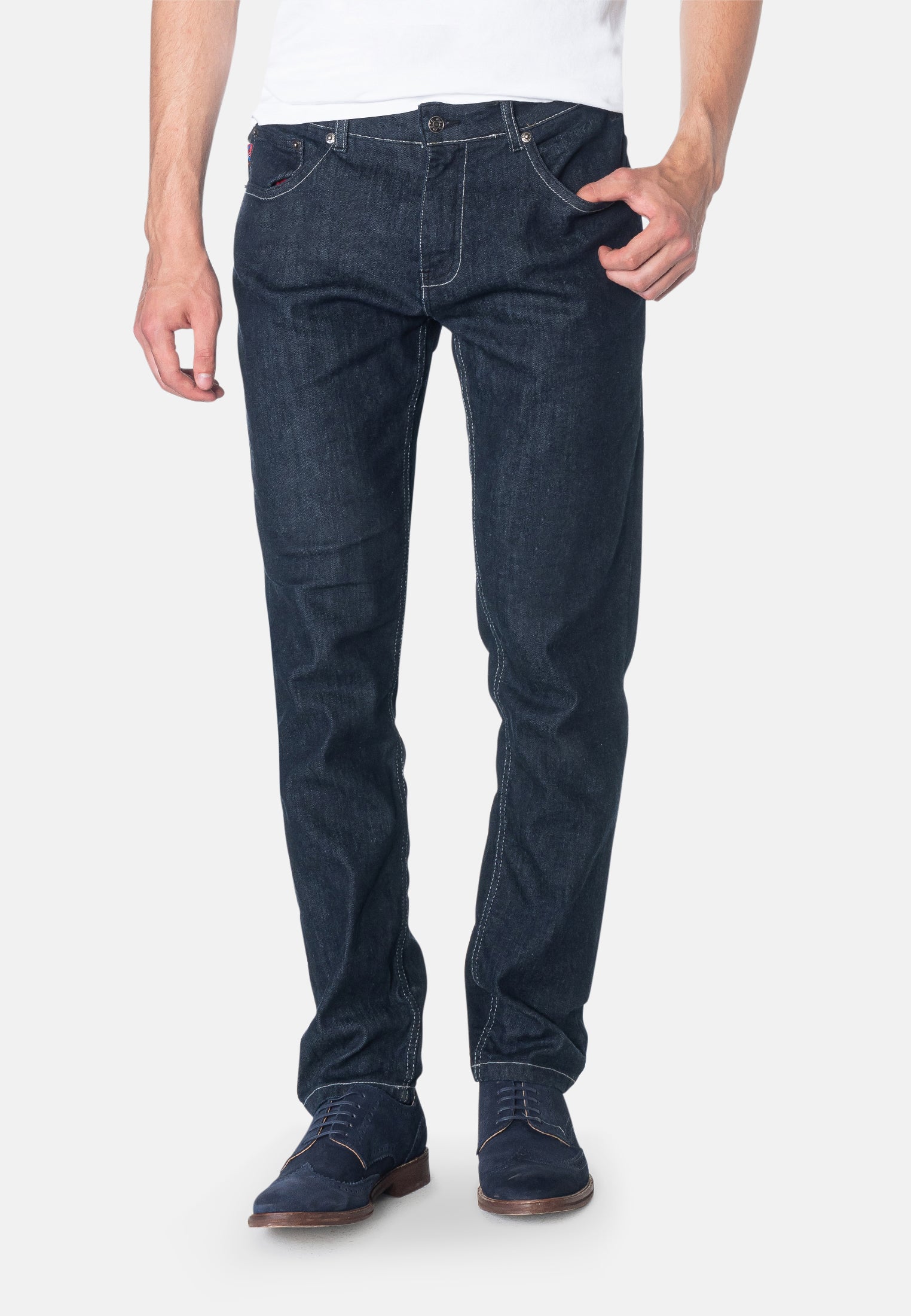 colour_Dark Navy|Ashville Denim Jeans - Merc London