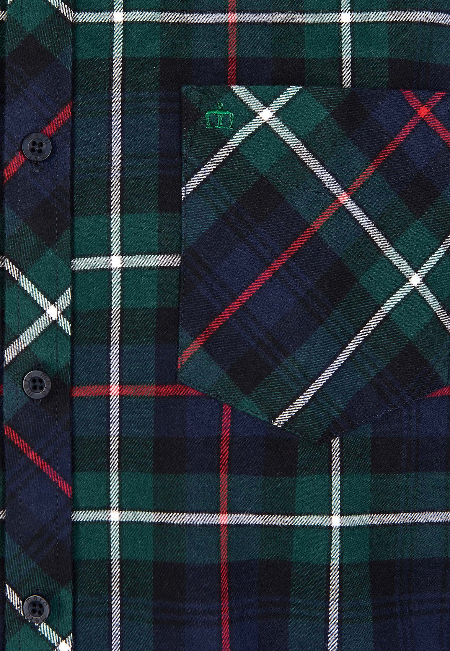 Brodick Brushed Twill Checked Tartan Shirt - Merc London - Detail Pocket