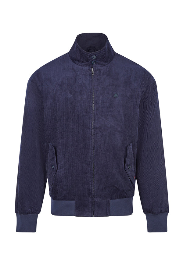 Colour_Navy|Highbury Corduroy Harrington Jacket In Navy