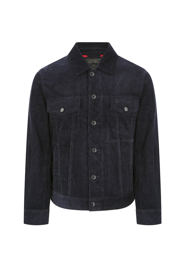 colour_Navy|Corduroy Trucket Mens Jacket by Merc London