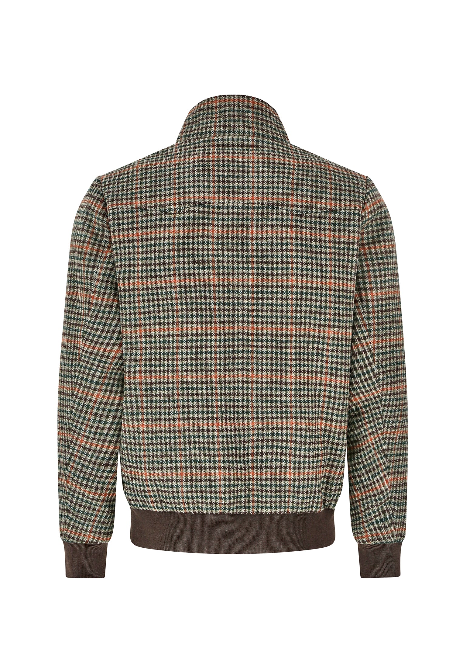 Wool Blend Dogtooth Check Harrington Jacket Back by Merc London