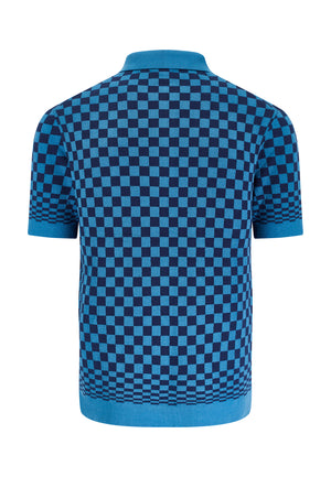 colour_Petrol Blue|Knitted Polo Shirt