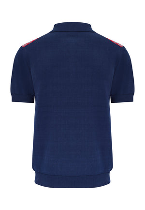 colour_Dark Blue|Knitted Polo Shirt