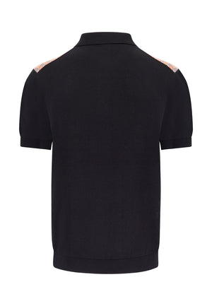 colour_Black|Knitted Polo Shirt
