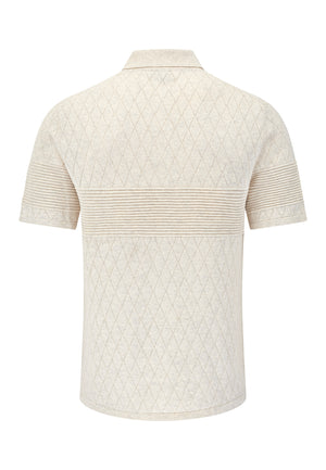 colour_Cream Marl|Knitted Polo Shirt