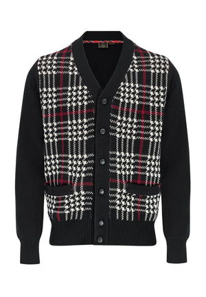 colour_Black|Checkered Black Cardigan