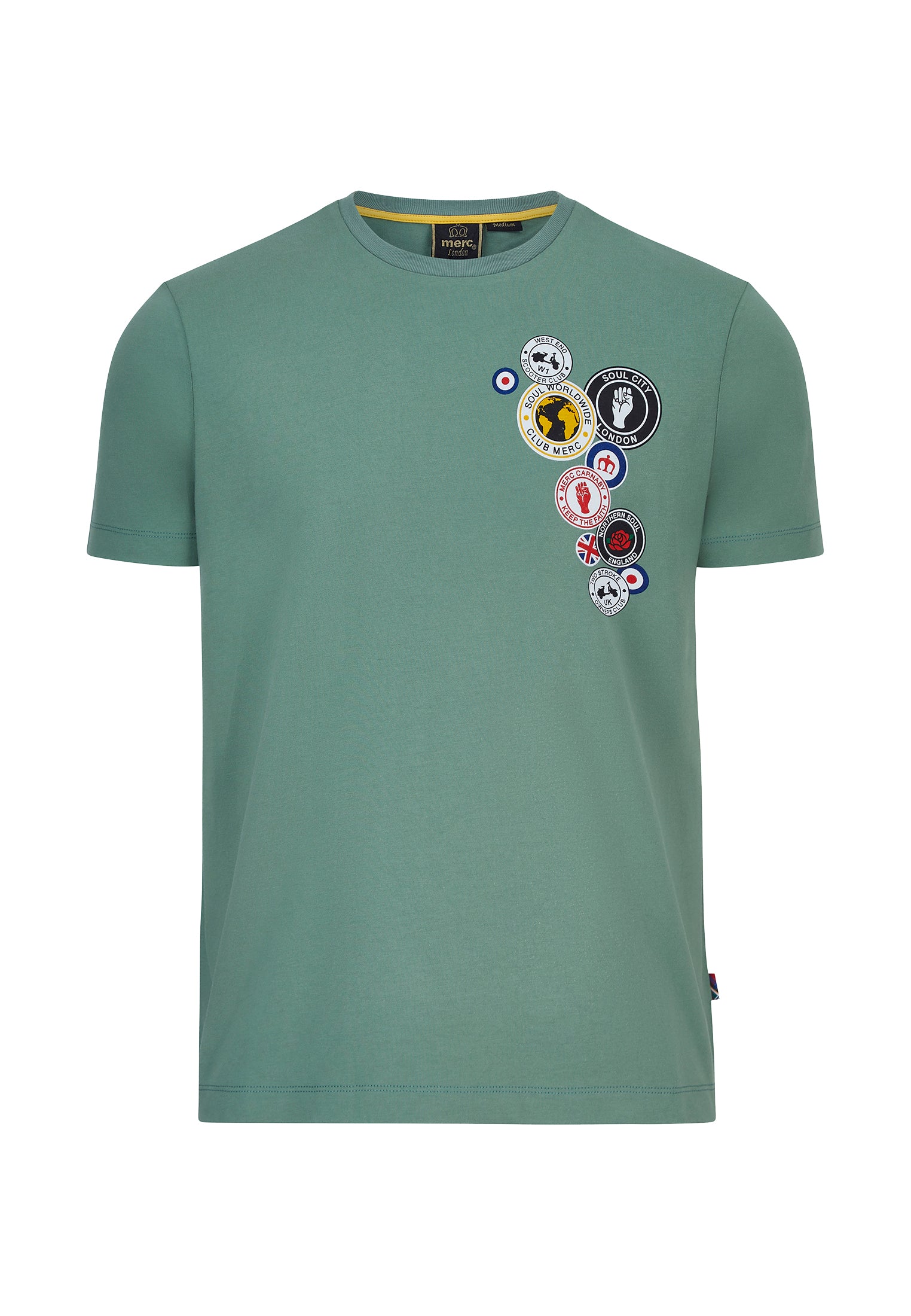 Badges Graphic Print T-Shirt by Merc London