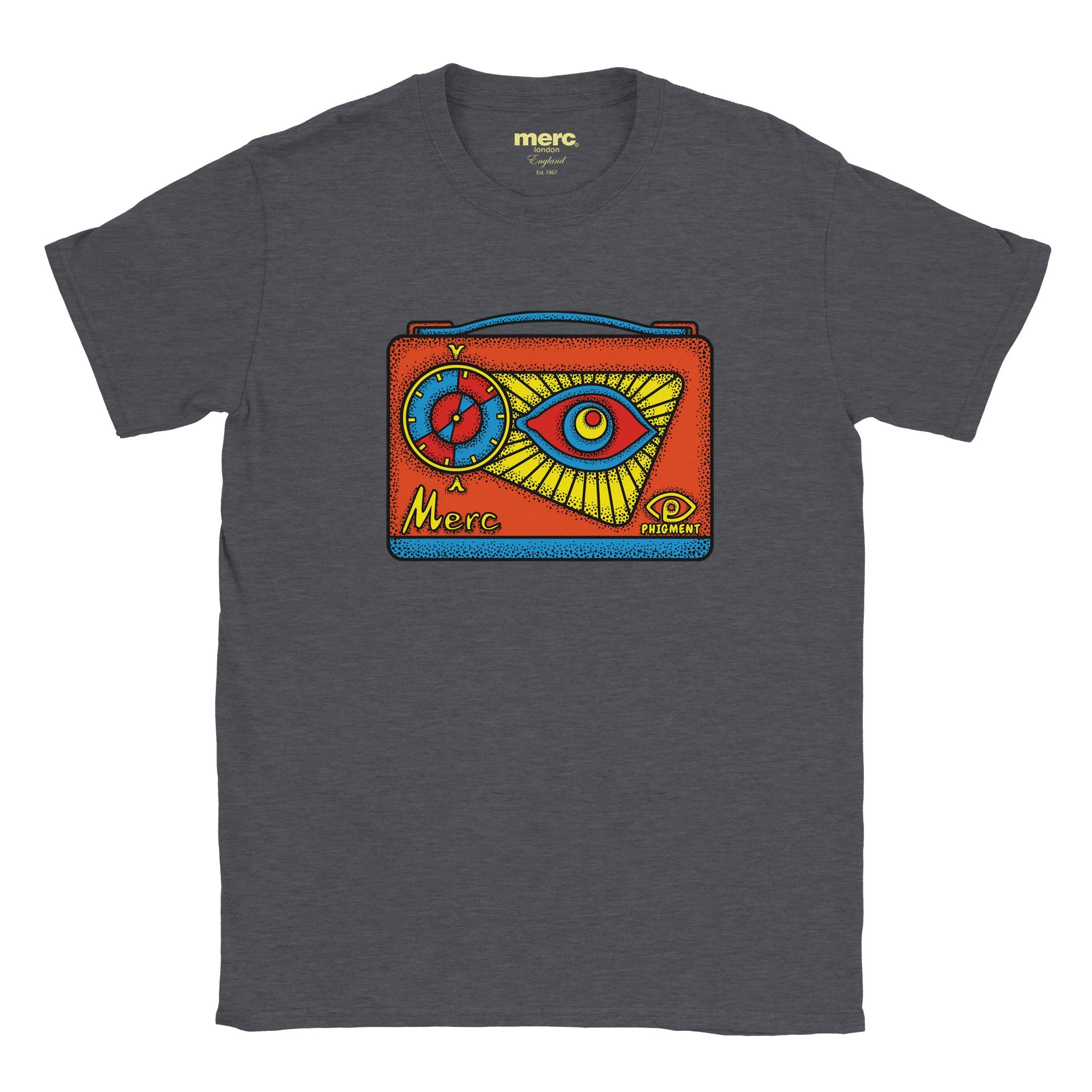 Colour_Dark Heather|Radio Printed T-Shirt Merc x Phigment