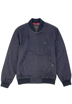 colour_Navy|Denim Bomber Jacket