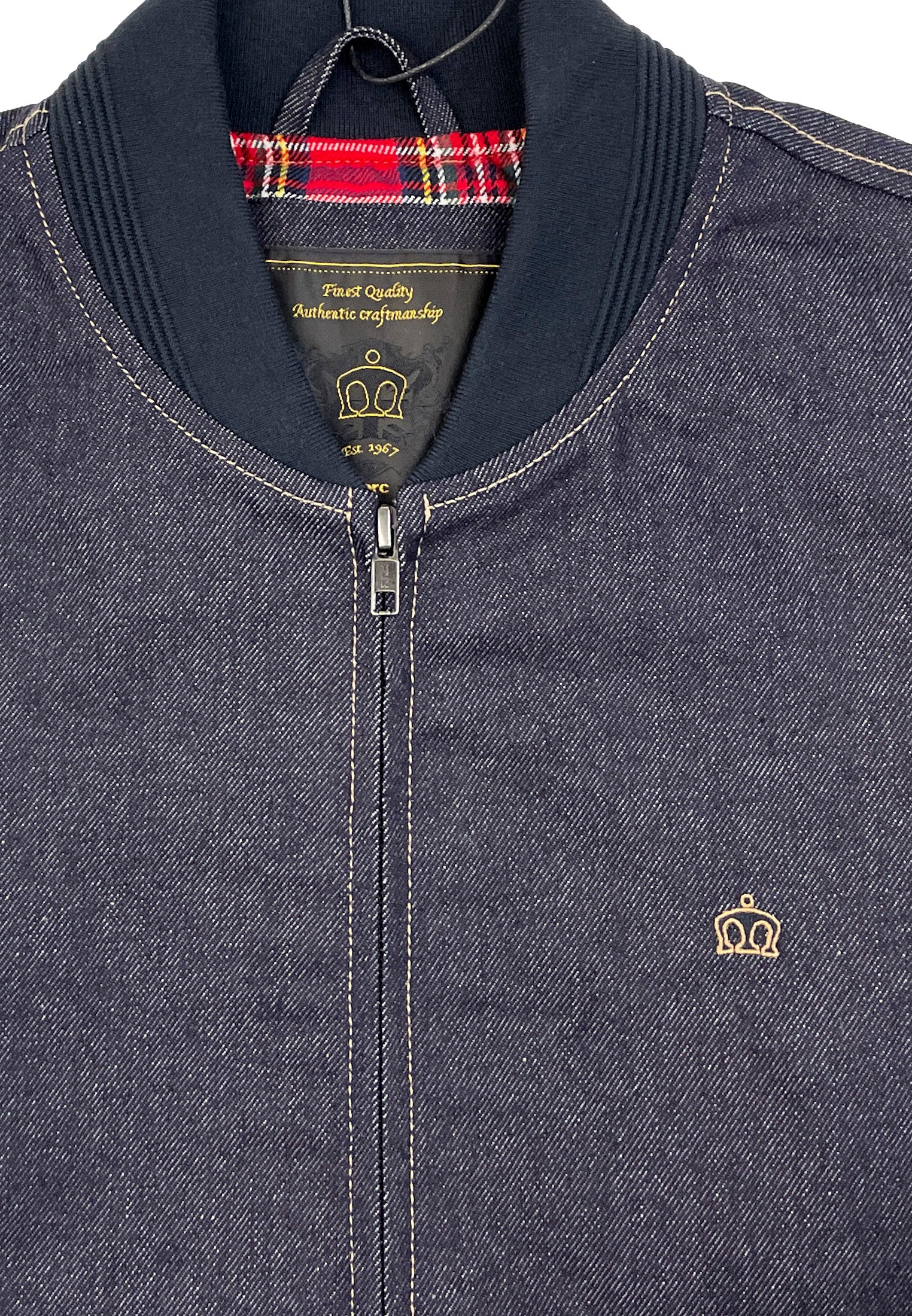 colour_Navy|Denim Bomber Jacket