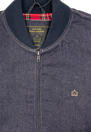 colour_Navy|Denim Bomber Jacket