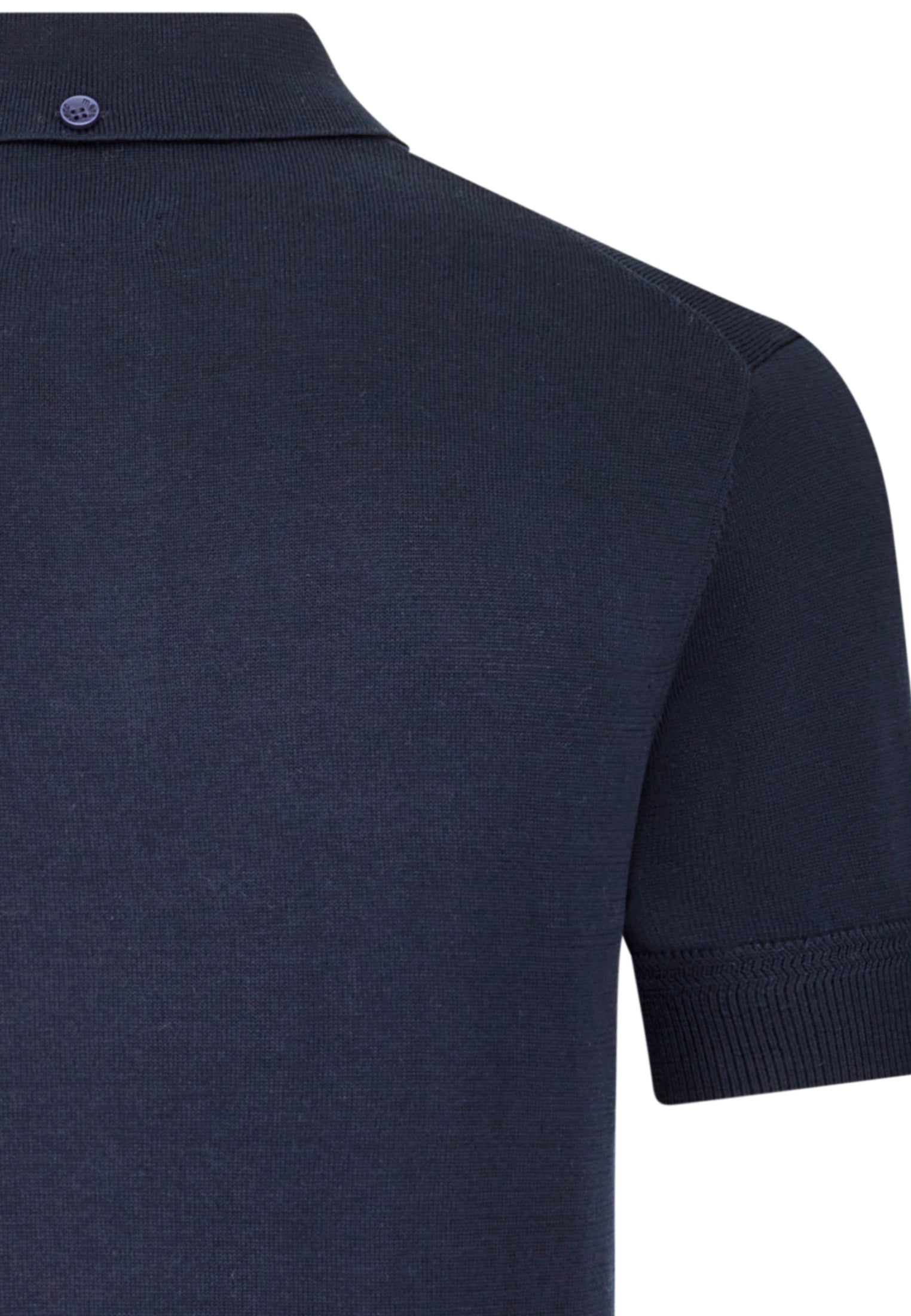 Super Soft Knitted Polo Shirt In Dark Blue by Merc