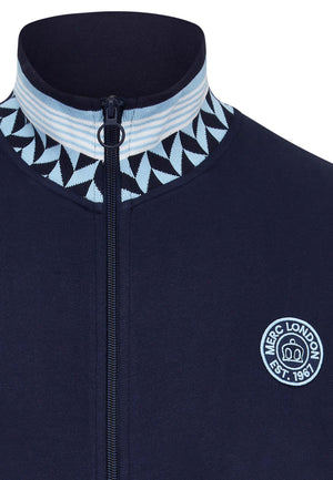 colour_Navy|Zip Through Track Top With Chest Logo Badge