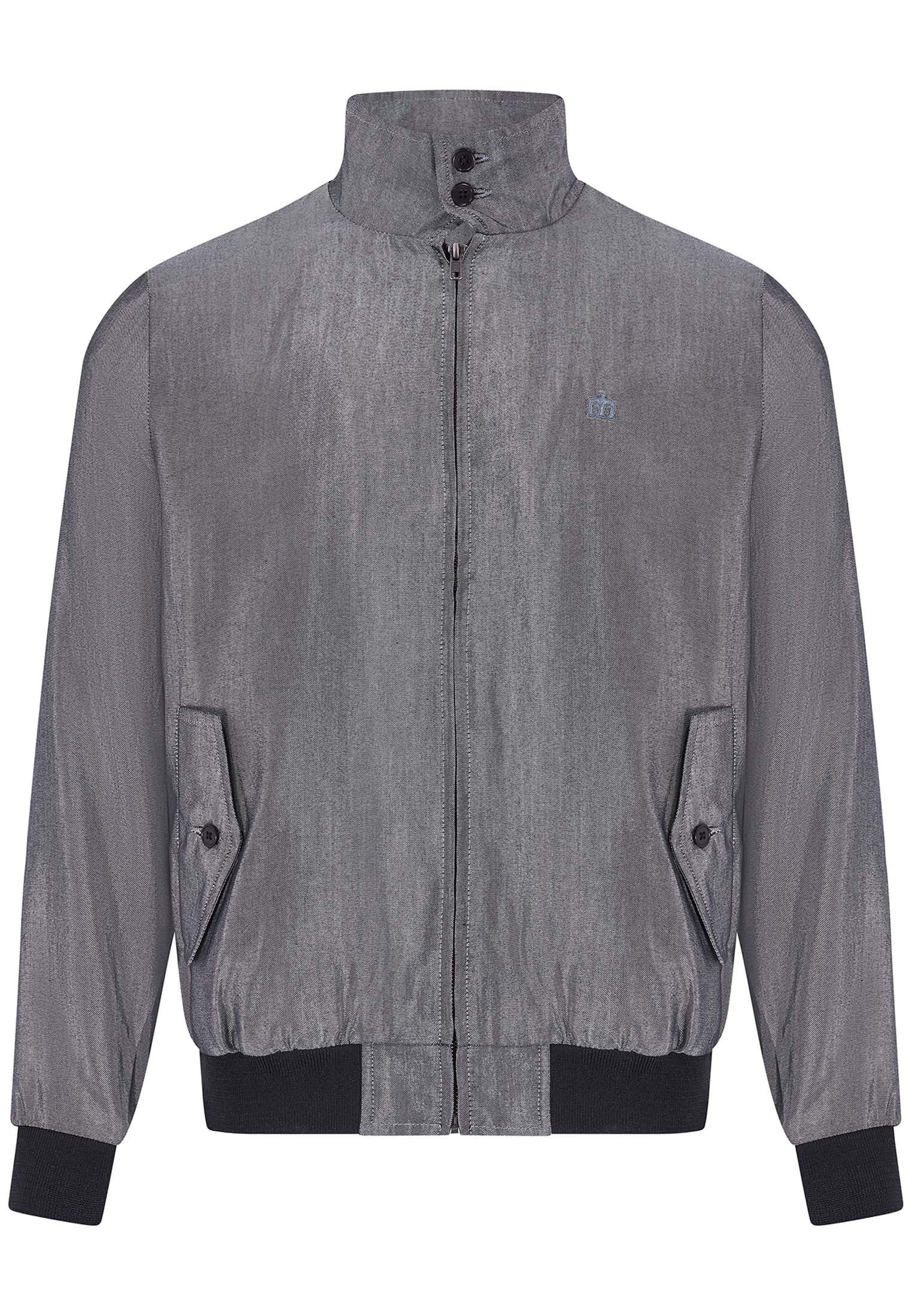 colour_Silver|Mens Silver Tonic Harrington Jacket [MADE IN ENGLAND]