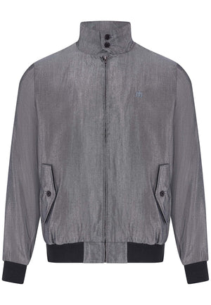 colour_Silver|Mens Silver Tonic Harrington Jacket [MADE IN ENGLAND]