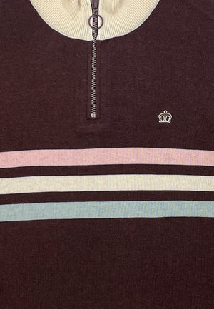 colour_Dark Brown|Knitted Zip Shirt by Merc