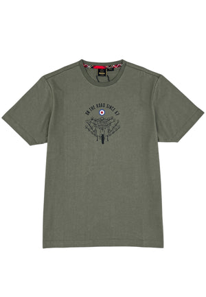 colour_Khaki|Printed T Shirt in Green
