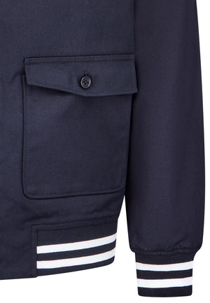 colour_Black|Dunston Tipping Details Harringon Jacket in Black- Merc London