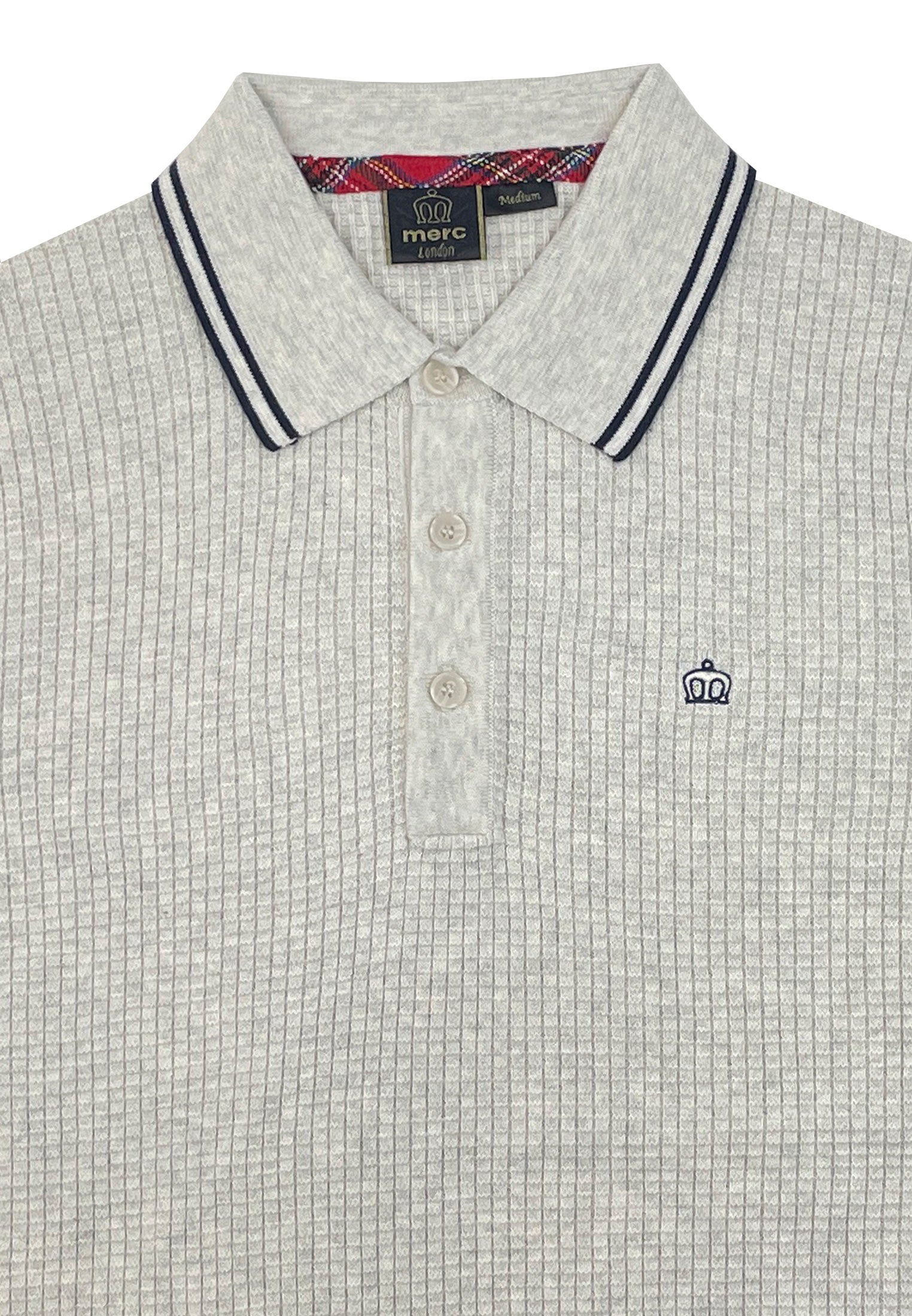 Waffle Knitted Polo Shirt Front by Merc