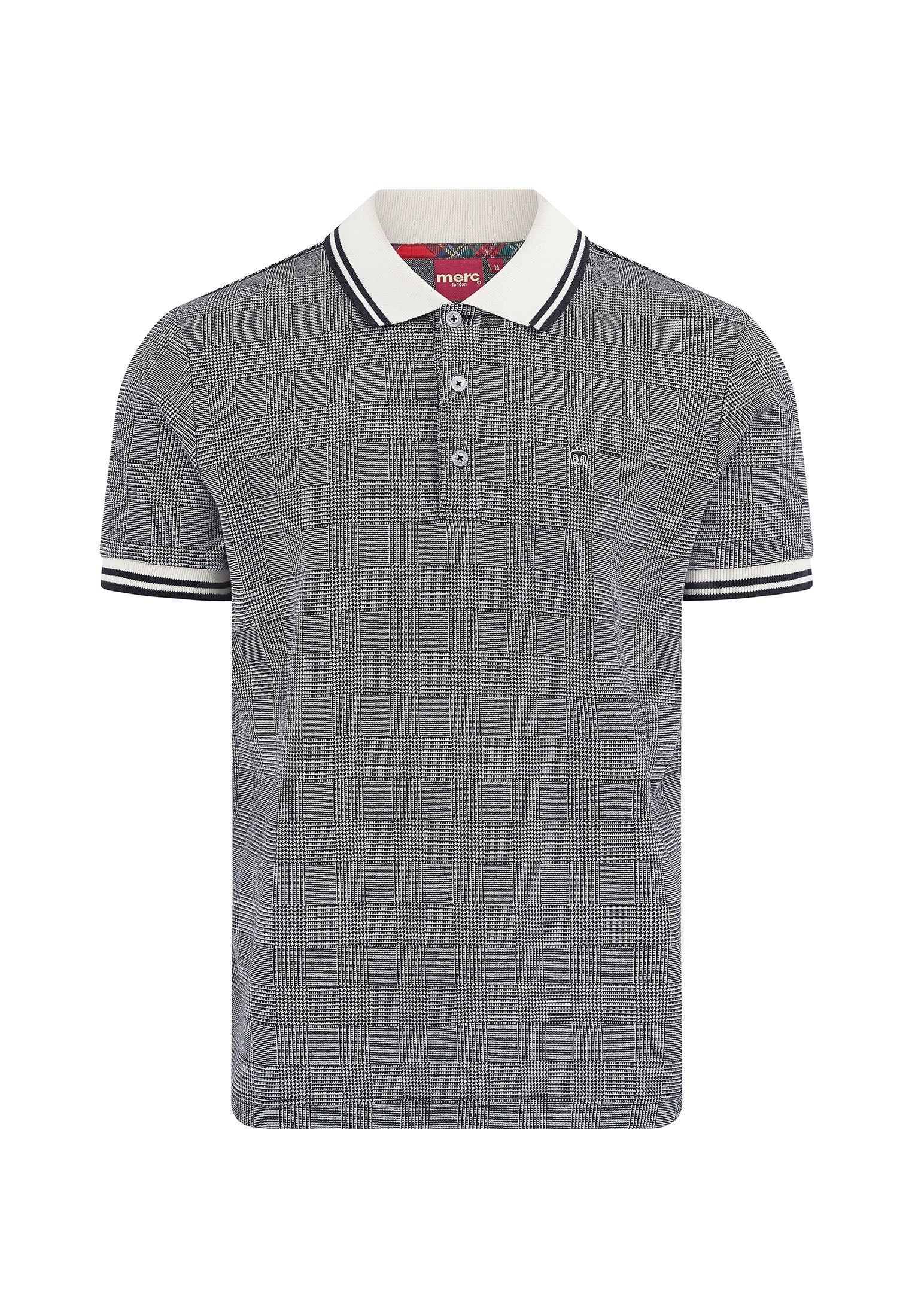 Prince of Wales Check Polo Shirt in Black