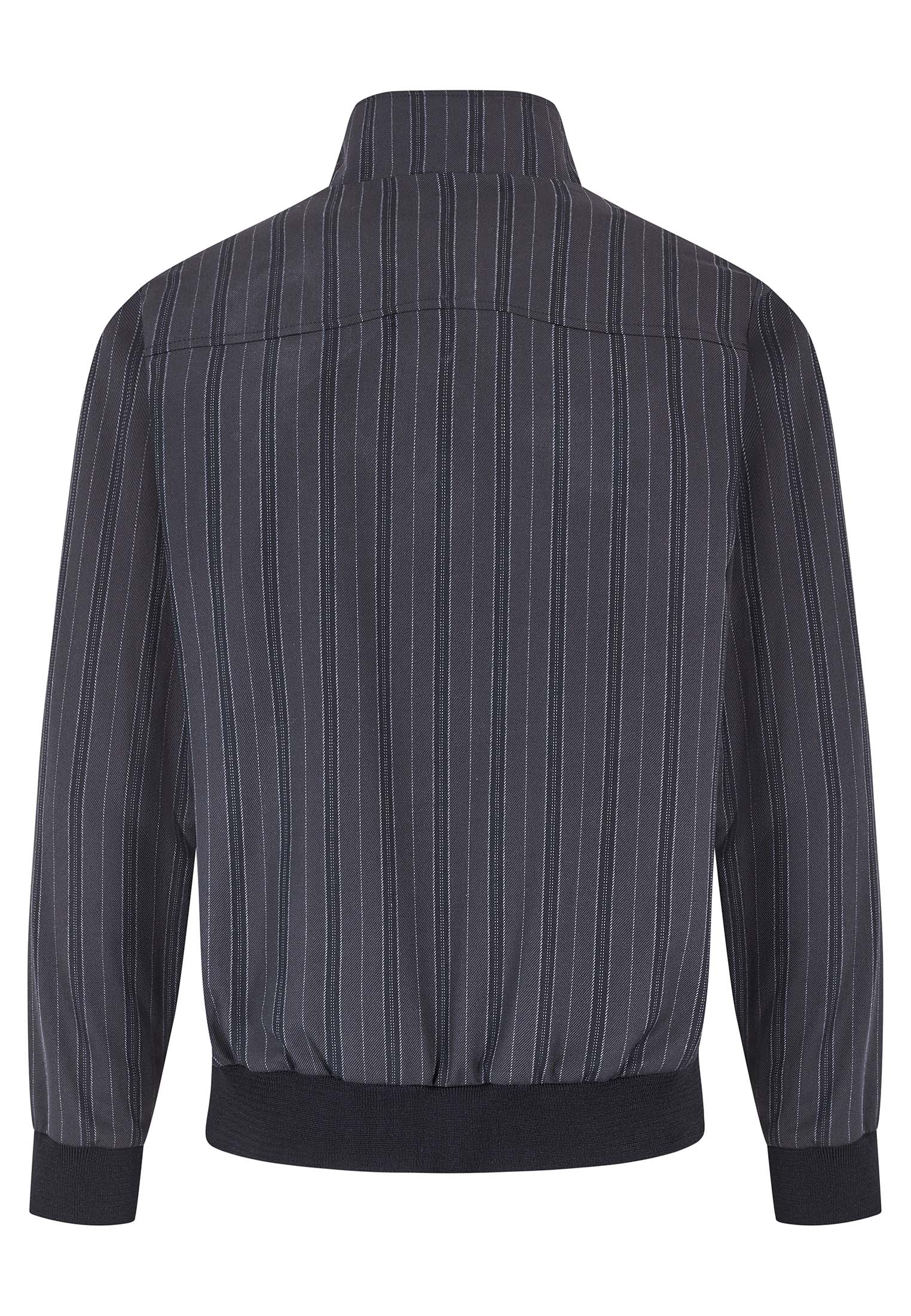 colour_Dark Grey|Foubert Men's Stripe Harrington Jacket [MADE IN ENGLAND]