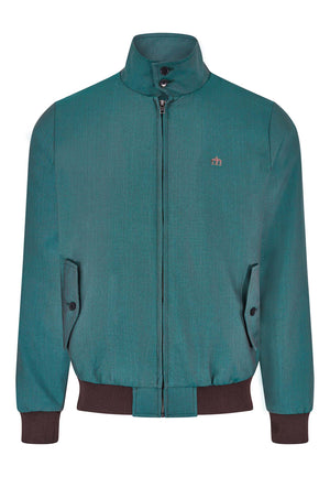 colour_Green|Foundry Green Tonic Harrington Jacket [MADE IN ENGLAND]