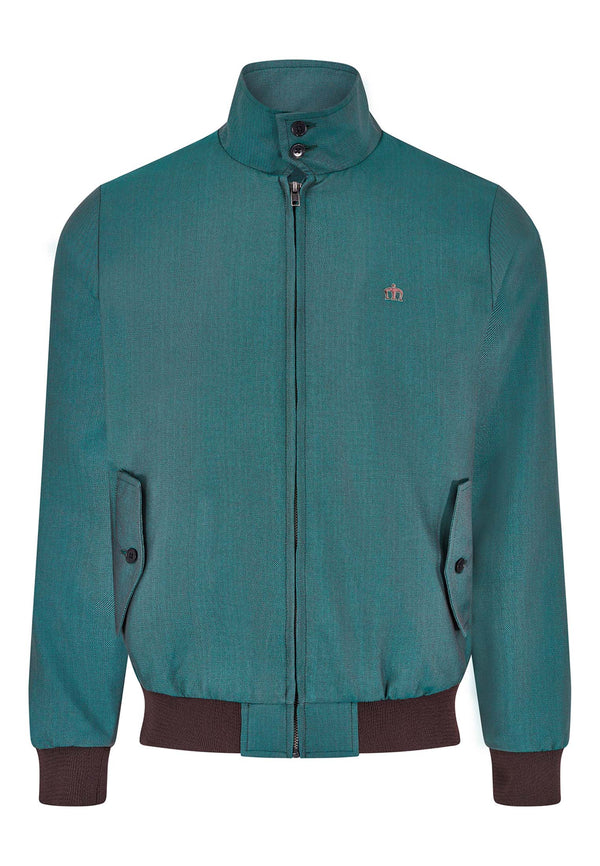 colour_Green|Foundry Green Tonic Harrington Jacket [MADE IN ENGLAND]