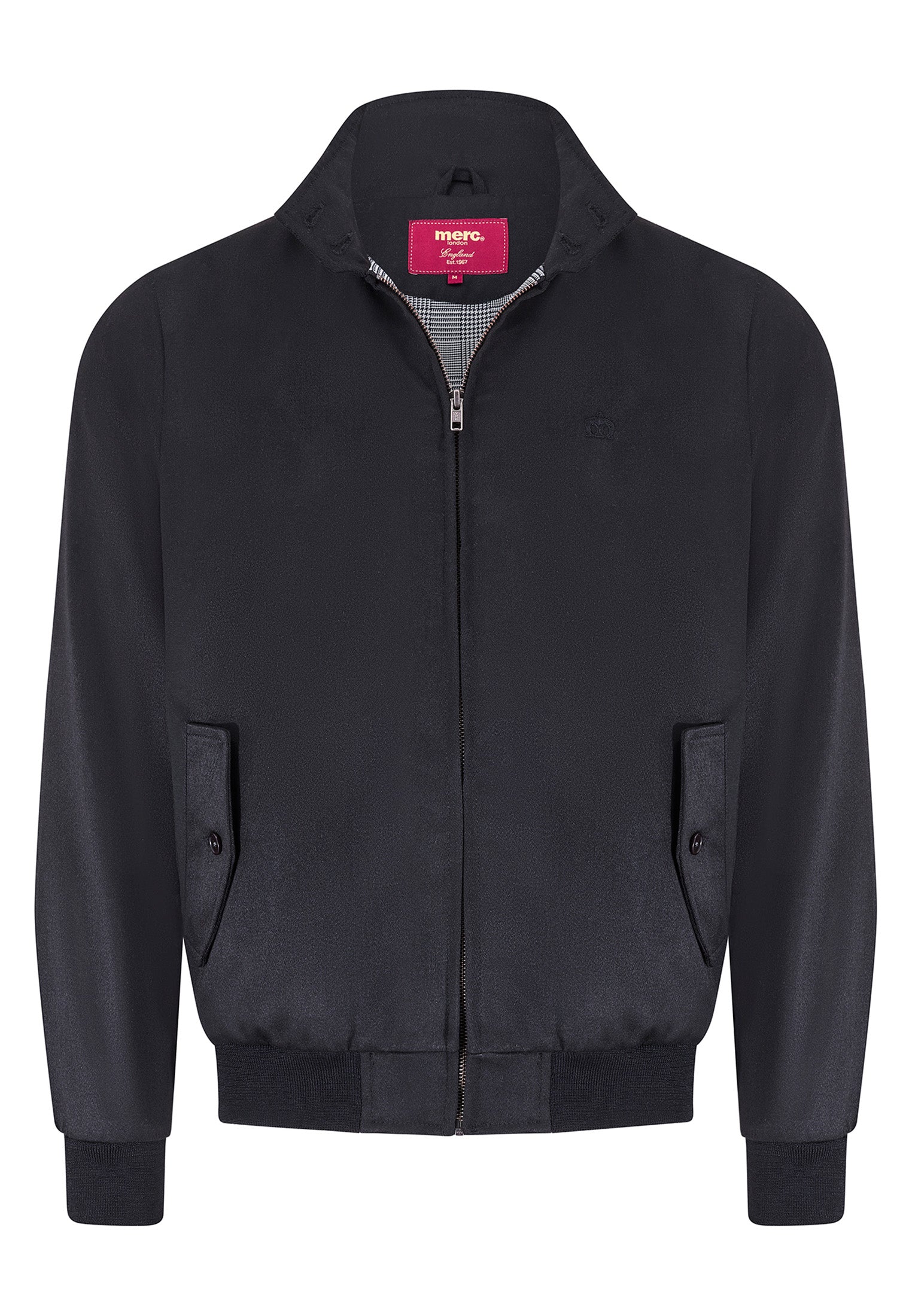colour_Black|Gardner Mens Black Twilll Harrington Jacket [MADE IN ENGLAND]