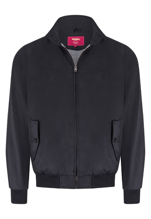 colour_Black|Gardner Mens Black Twilll Harrington Jacket [MADE IN ENGLAND]
