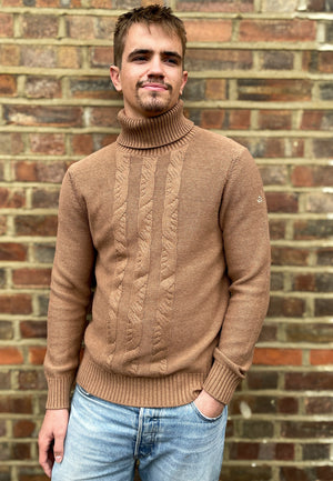 colour_Tan Marl|High Neck Jumper