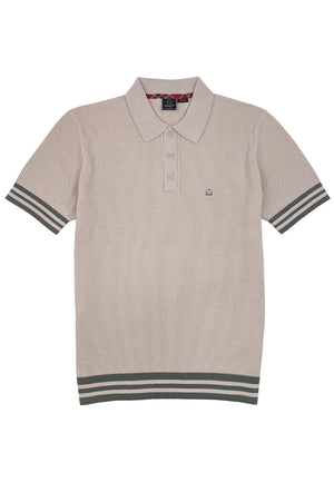 colour_Cream|Knitted Polo Shirt