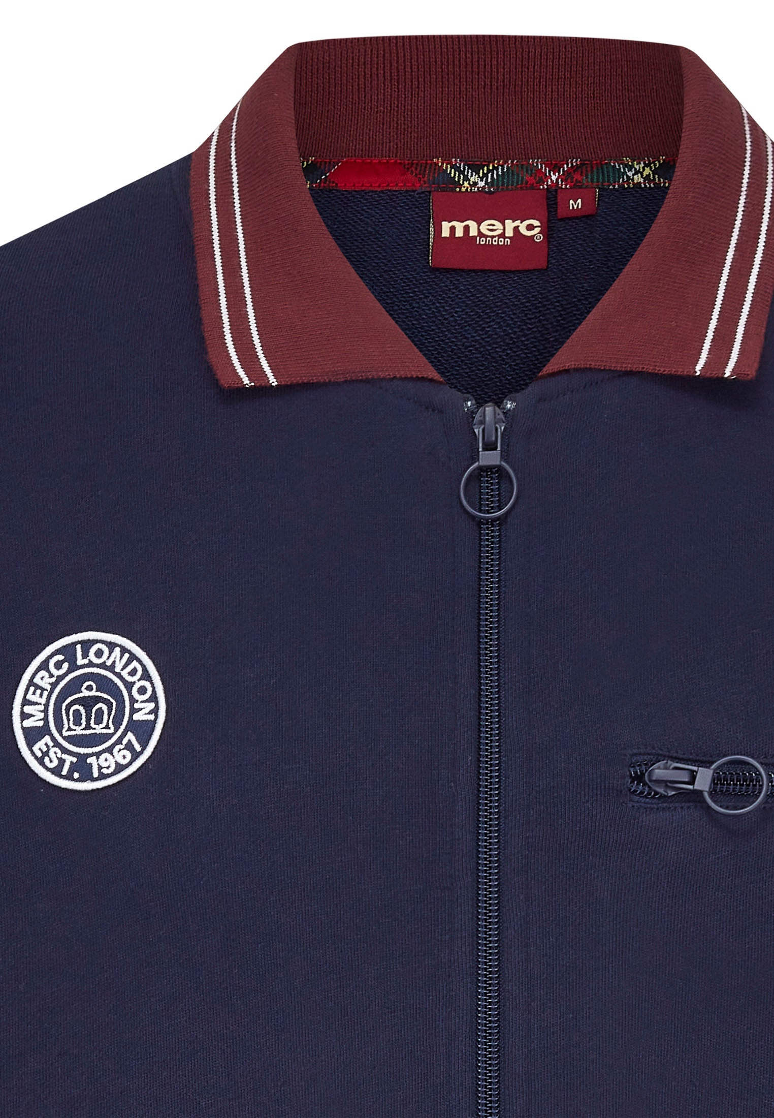 colour_Navy|Zip Through Tracktop with zipper on the chest
