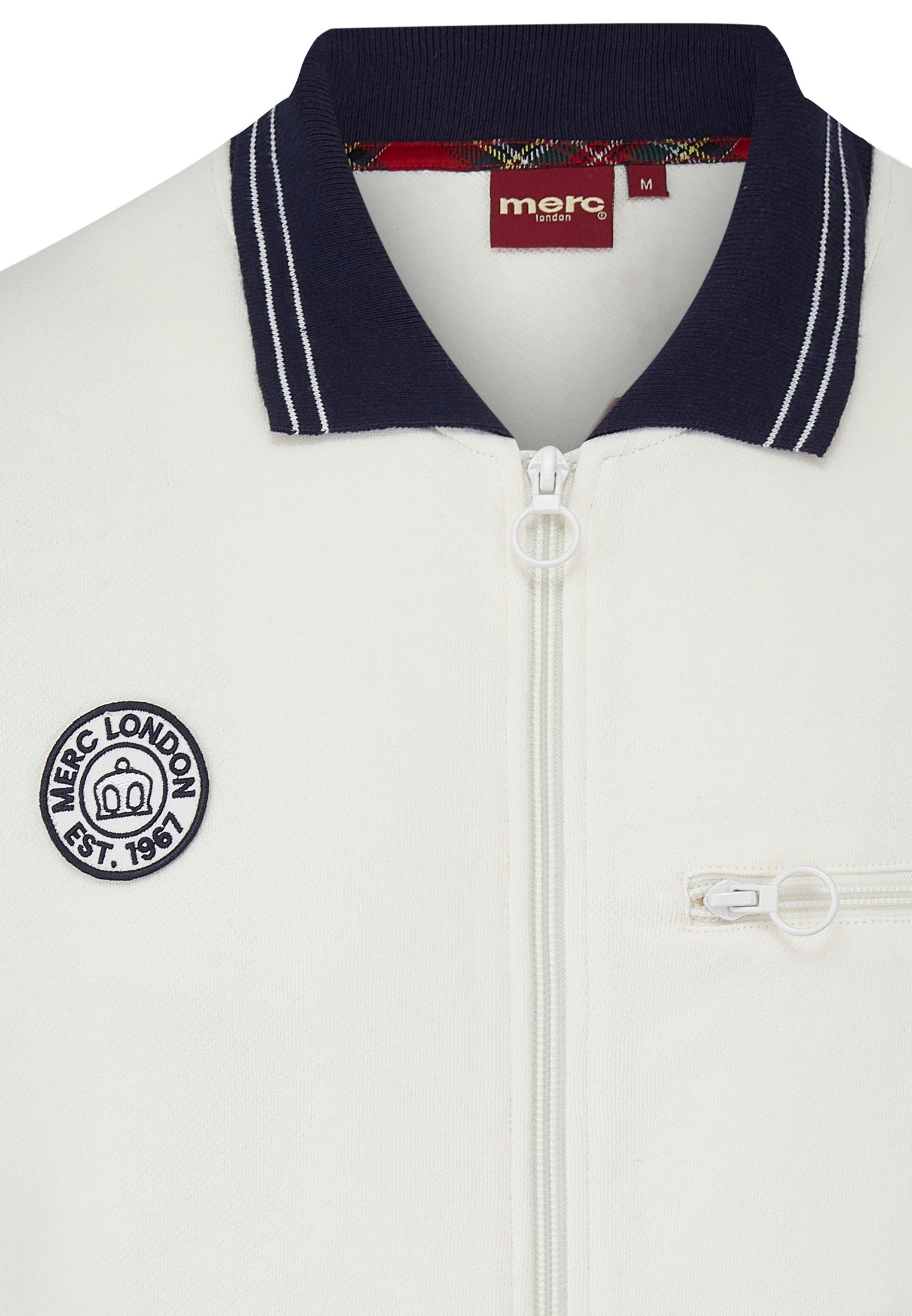colour_Vanilla|Zip Through Tracktop with zipper on the chest
