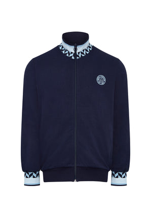 colour_Navy|Zip Through Track Top With Chest Logo Badge