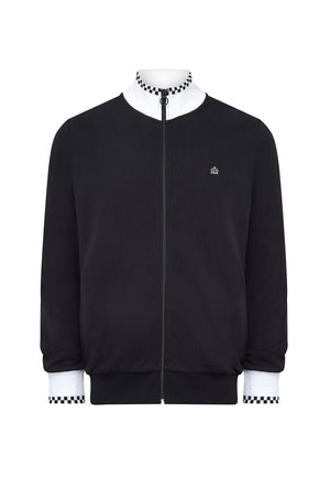 colour_Black|Zip Through with Ska Details Tracktop in Black