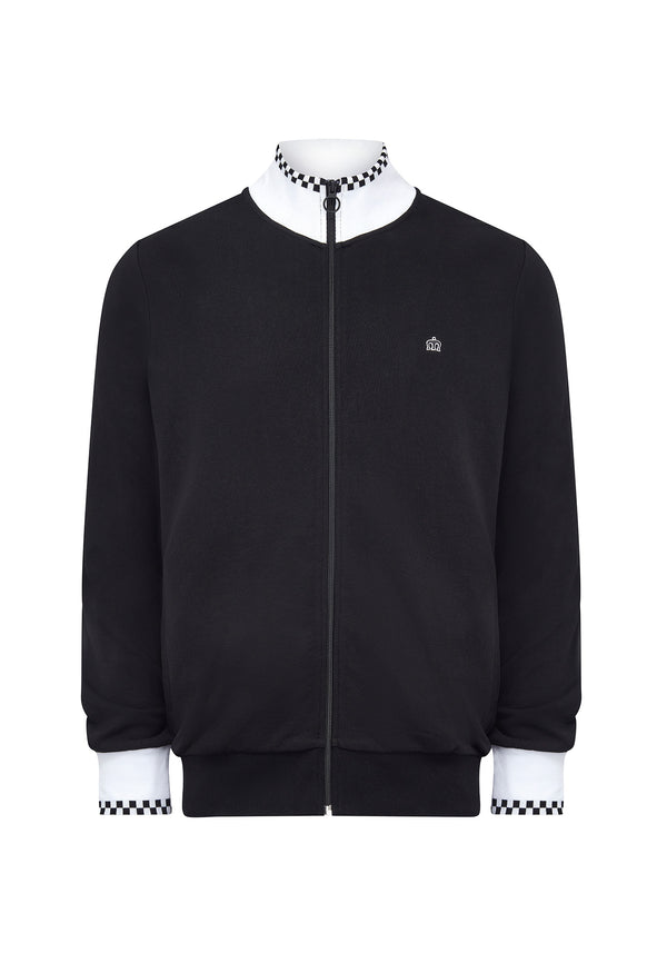 colour_Black|Zip Through with Ska Details Tracktop in Black