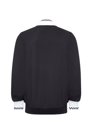 colour_Black|Zip Through with Ska Details Tracktop in Black