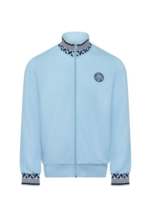 colour_Sky|Zip Through Track Top With Chest Logo Badge