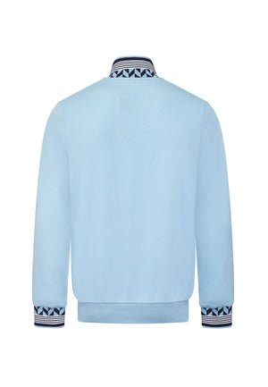 colour_Sky|Zip Through Track Top With Chest Logo Badge