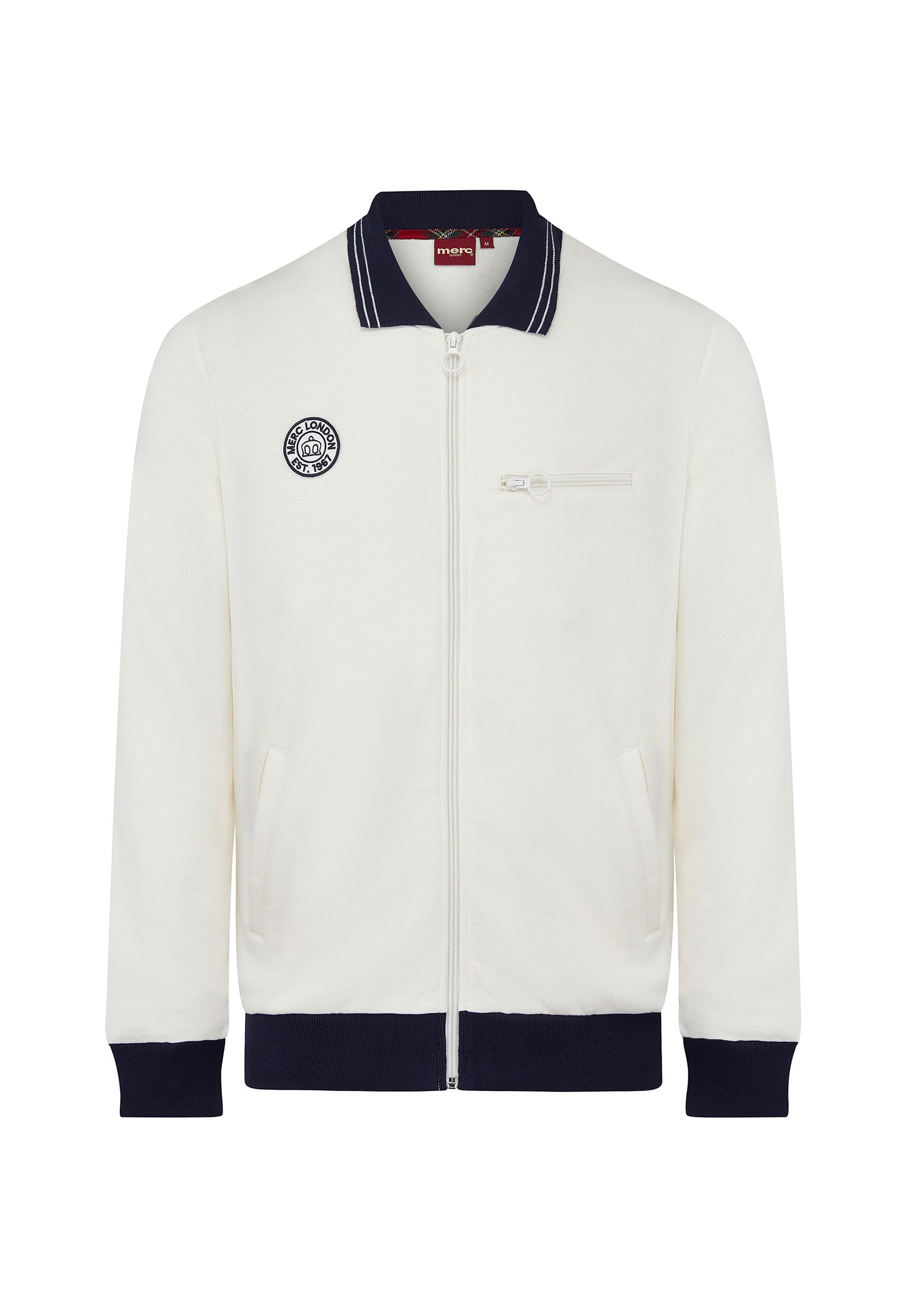 colour_Vanilla|Zip Through Tracktop with zipper on the chest