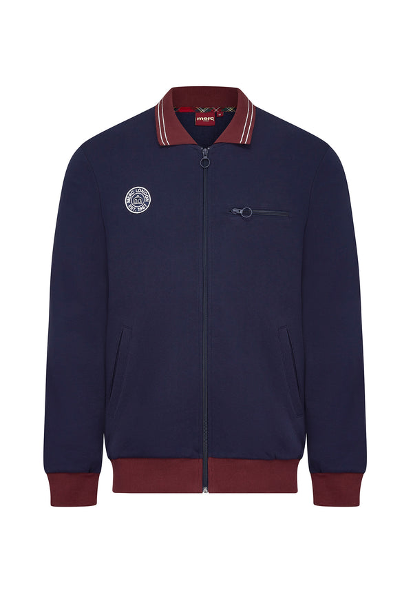 colour_Navy|Zip Through Tracktop with zipper on the chest