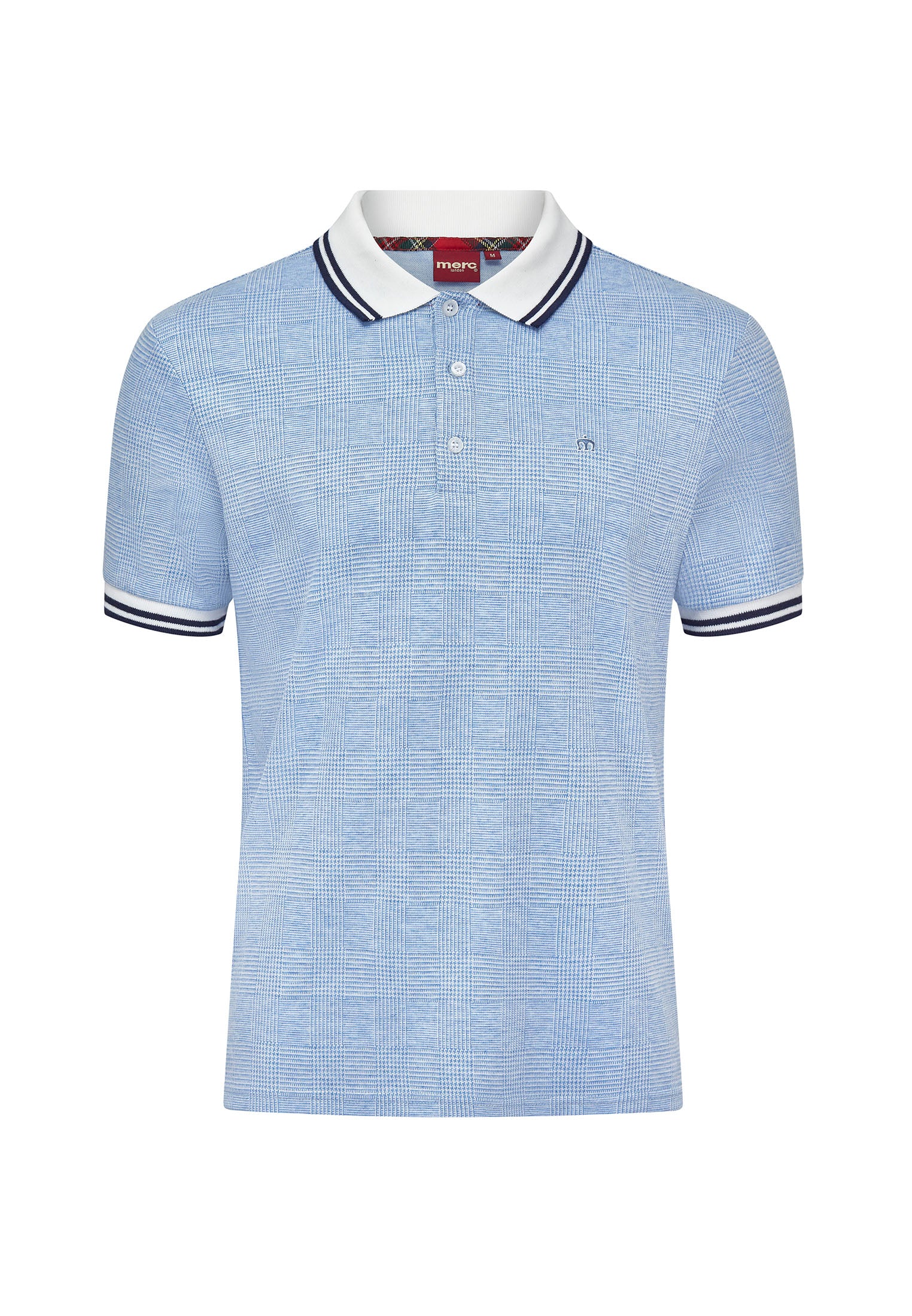 Prince of Wales Check Polo Shirt in Blue