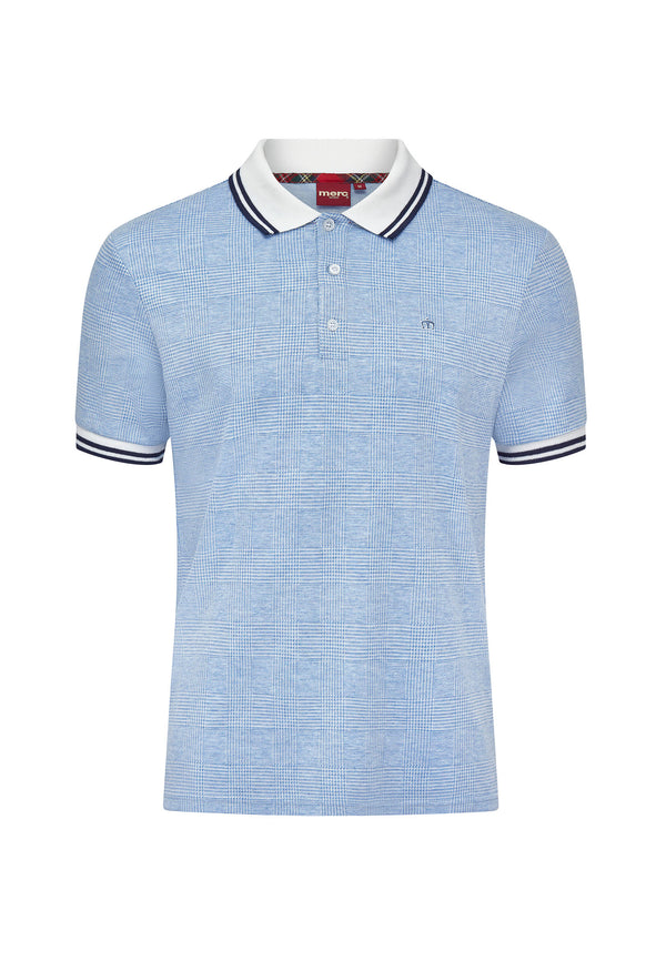 colour_Vintage Blue|Prince of Wales Check Polo Shirt in Blue